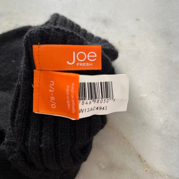 Joe Fresh Cashmere Blend Ribbed Knit Gloves – Black – O/S - Picture 5 of 5